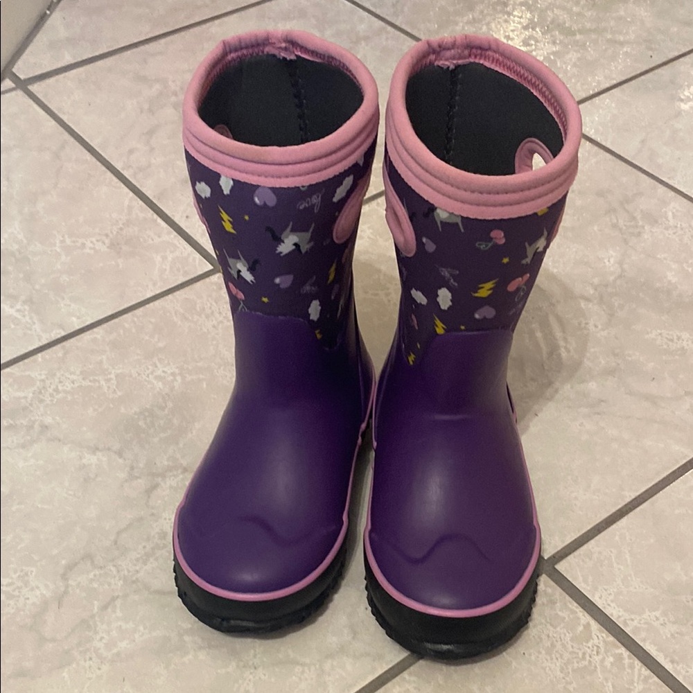 Purple and Pink Kids' Rain Boots